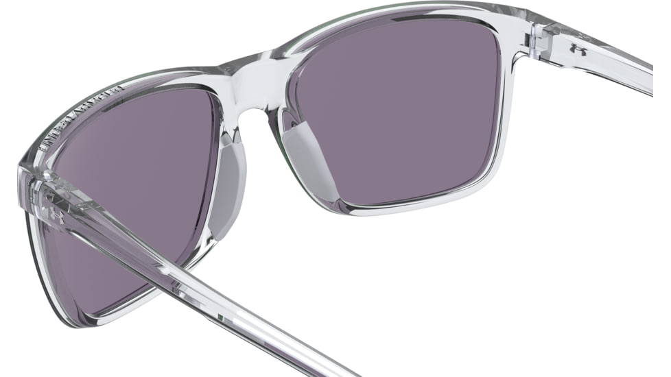 Under Armour Hustle JR Sunglasses with Crystal Clear Frame and Green Mirror Lens, Medium, UA7002S 900-Z9