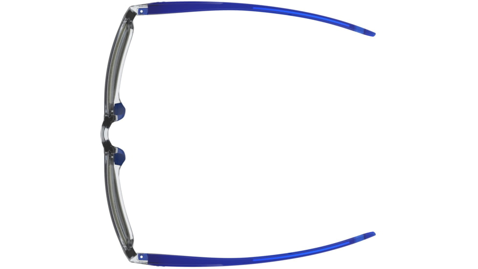 Under Armour Hustle JR Sunglasses with Cystral Clear Frame and Transparent Blue Temple Tips with Blue Mirror Lens, Medium, UA7002S QM4-Z0