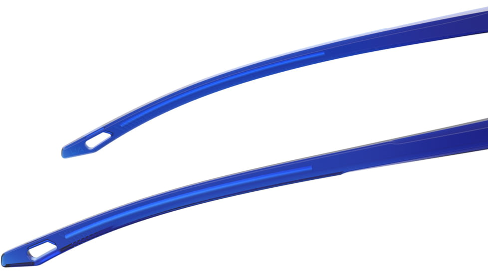 Under Armour Hustle JR Sunglasses with Cystral Clear Frame and Transparent Blue Temple Tips with Blue Mirror Lens, Medium, UA7002S QM4-Z0