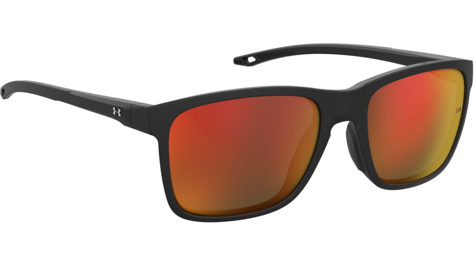 Under Armour Hustle JR Sunglasses with Matte Black Frame and Infrared Mirror Lens, Medium, UA7002S 003-UZ