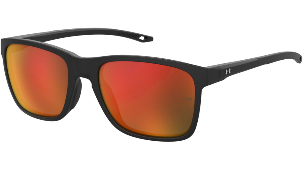Under Armour Hustle JR Sunglasses with Matte Black Frame and Infrared Mirror Lens, Medium, UA7002S 003-UZ