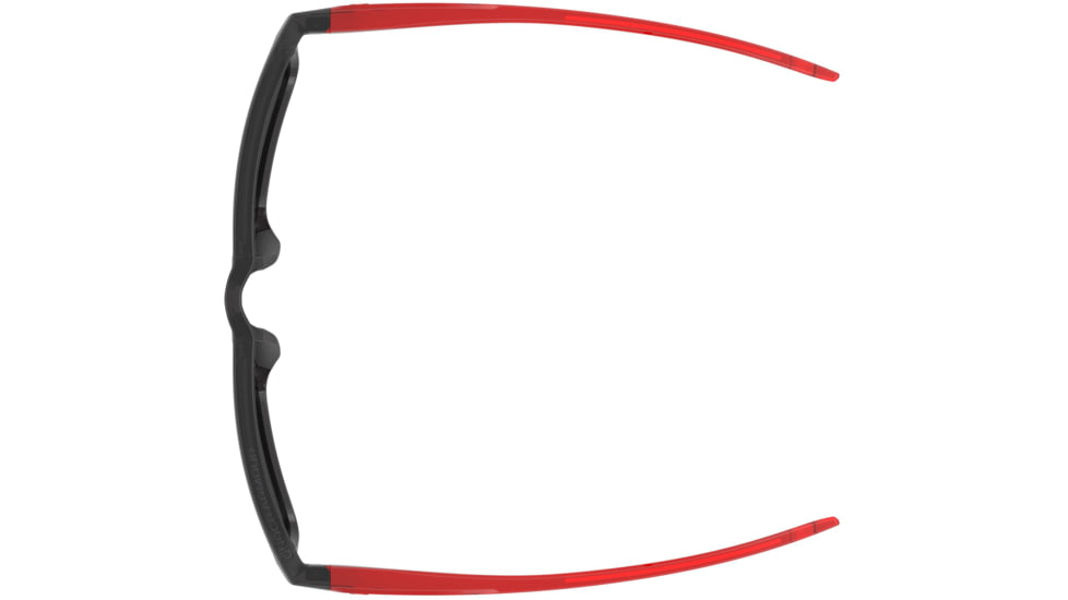 Under Armour Hustle JR Sunglasses with Transparent Jet Grey Frame and Red Temple Tips with Silver Mirror Lens, Medium, UA7002S 268-T4