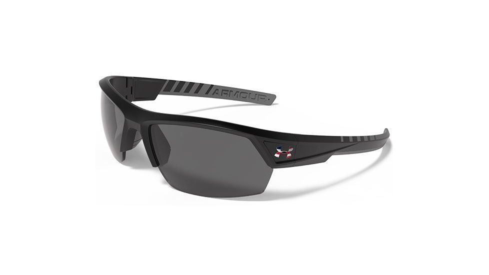 Under Armour Igniter 2.0 Freedom Sunglasses, Satin Black/Gray Frame, Gray Lens U8613051-010900