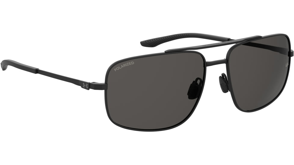 Under Armour Impulse Sunglasses with Matte Black Frame and Grey Polarized Lens, Medium, UA0015GS 003-M9