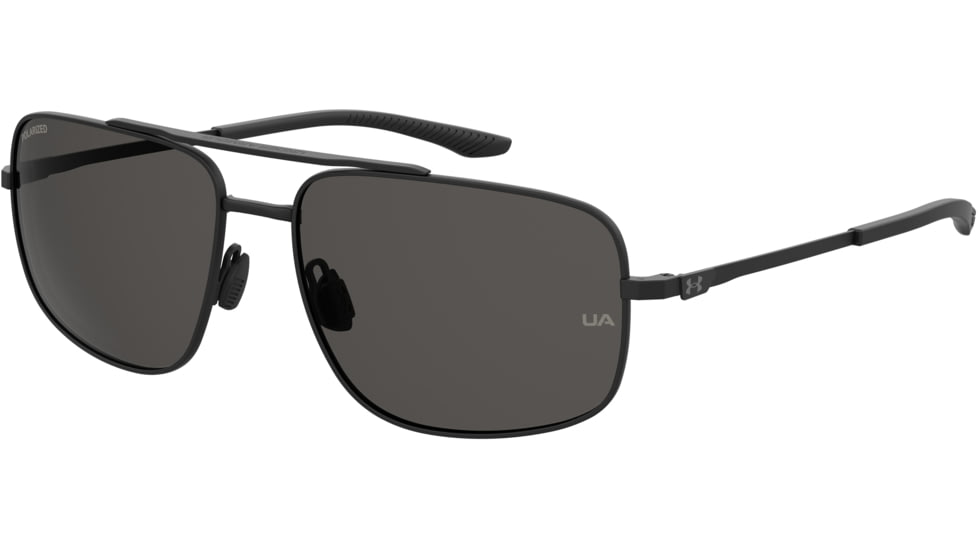 Under Armour Impulse Sunglasses with Matte Black Frame and Grey Polarized Lens, Medium, UA0015GS 003-M9