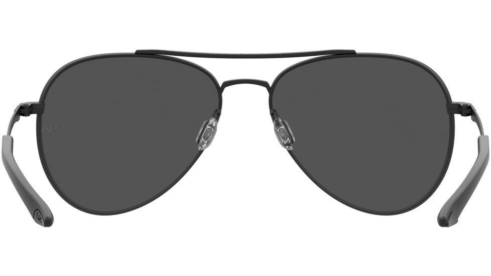 Under Armour Instinct Pilot Shape Sunglasses with Matte Black Frame and Grey Lens, Medium, UA0007GS 003-59IR