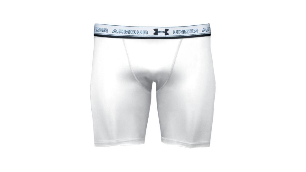 UnderArmour Men's HeatGear Compression Short - White Color 1201164-100