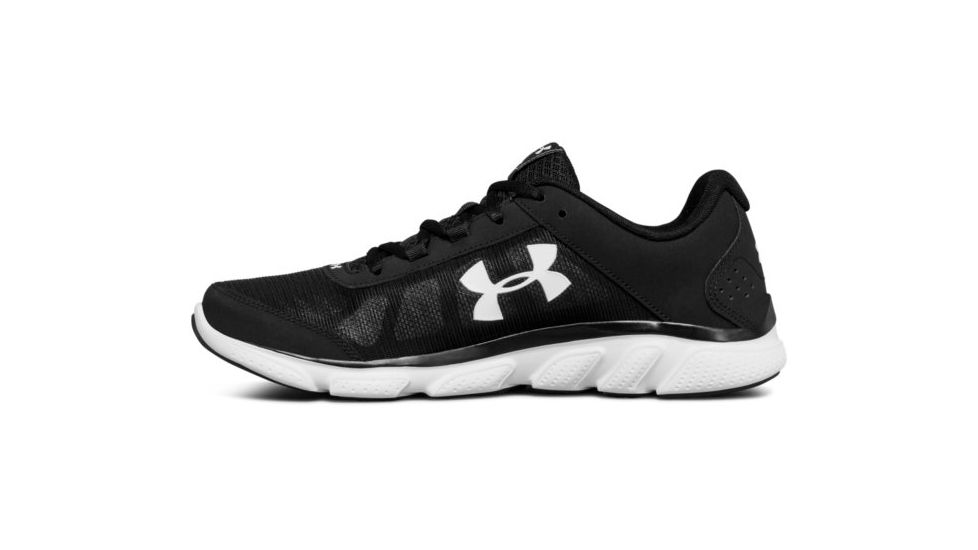 Under Armour Micro G Assert 7 Road Running Shoe, Black/White/White, 11.5 US 3020673-001-11.5