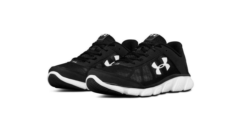 Under Armour Micro G Assert 7 Road Running Shoe, Black/White/White, 11.5 US 3020673-001-11.5