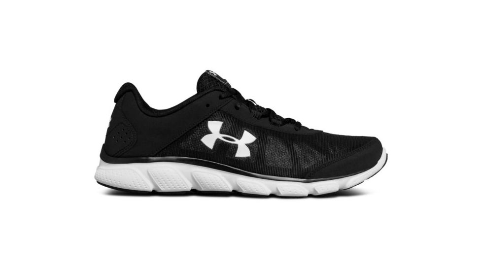 Under Armour Micro G Assert 7 Road Running Shoe, Black/White/White, 11.5 US 3020673-001-11.5