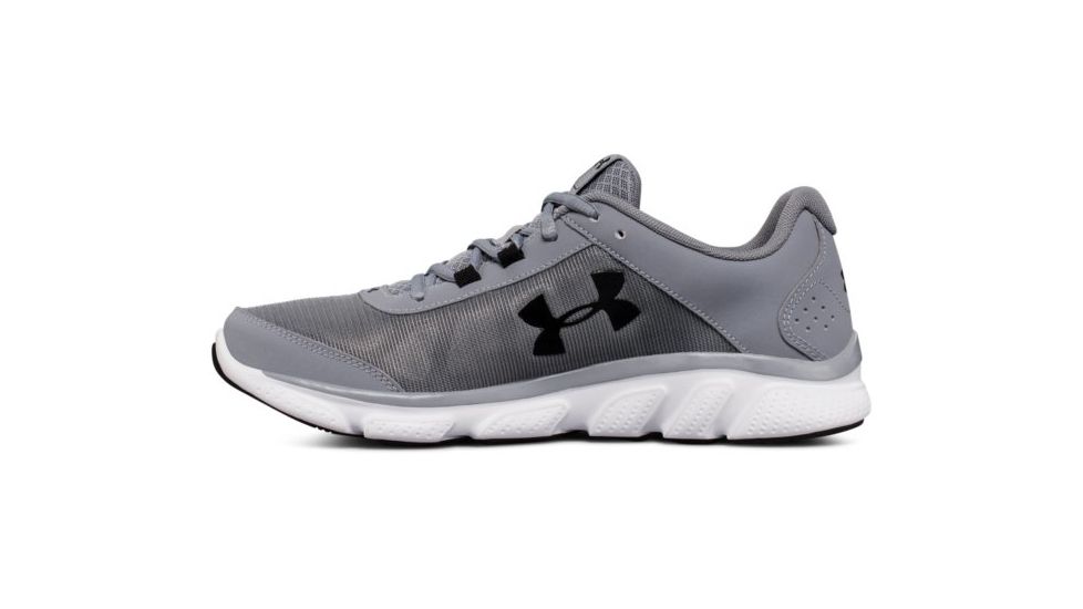 Under Armour Micro G Assert 7 Road Running Shoe, Steel/White/Black, 10 US 3020673-100-10