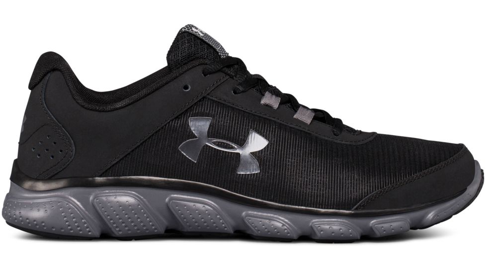 Under Armour Micro G Assert 7 Road Running Shoe, Black/Rhino Gray/Rhino Gray, 10 US, 3020673-002-10