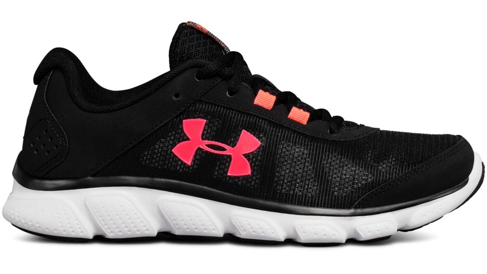 Under Armour Micro G Assert 7 Road Running Shoe, Black/White/Neo Pulse, 6 US, 3020674-002-6