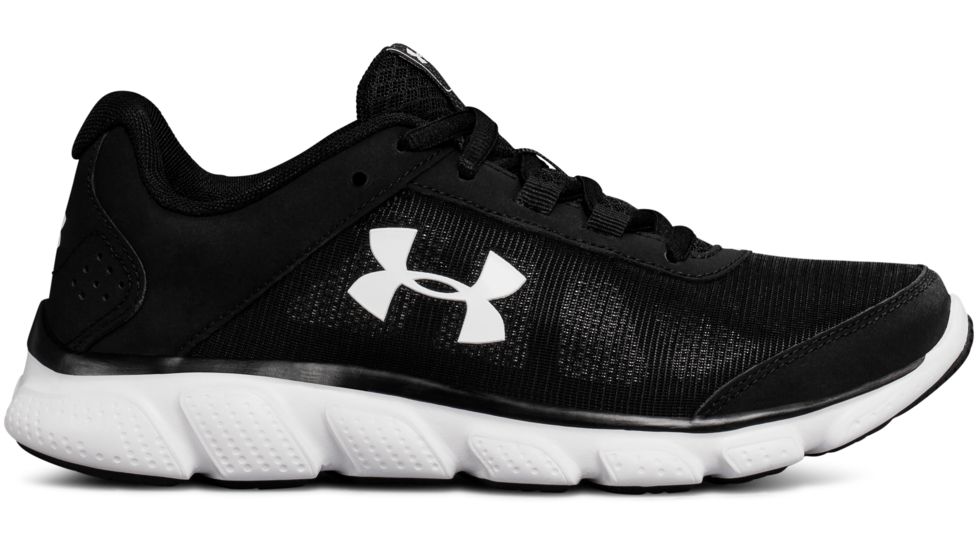 Under Armour Micro G Assert 7 Road Running Shoe, Black/White/White, 10 US, 3020674-001-10