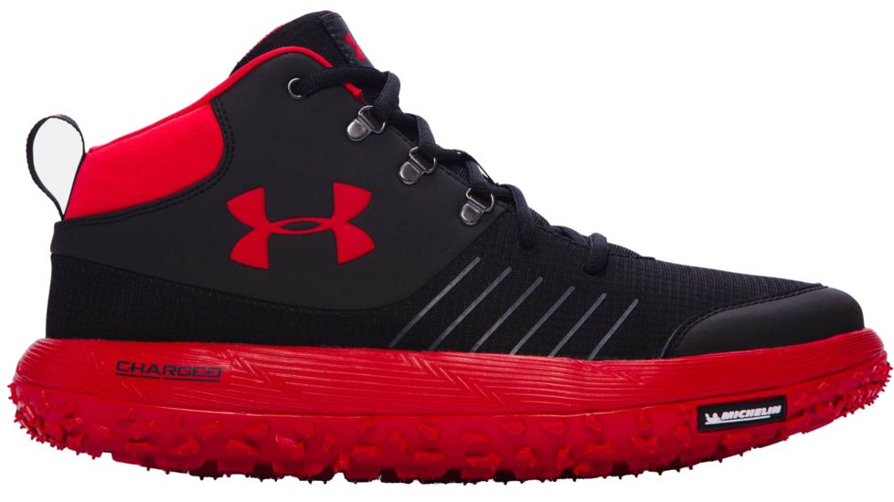 Under Armour Overdrive Fat Tire Hiking Boot - Men's-Black/Red-Medium-8