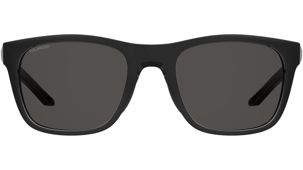 Under Armour Raid Sunglasses with Shiny Black Frame and Grey Polarized Lens, Medium, UA0013GS 807-M9