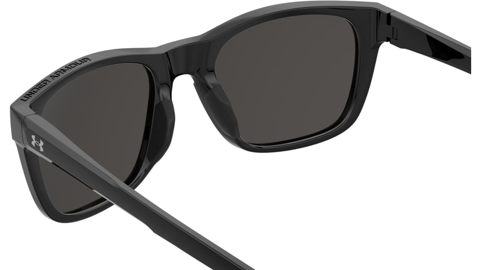 Under Armour Raid Sunglasses with Shiny Black Frame and Grey Polarized Lens, Medium, UA0013GS 807-M9