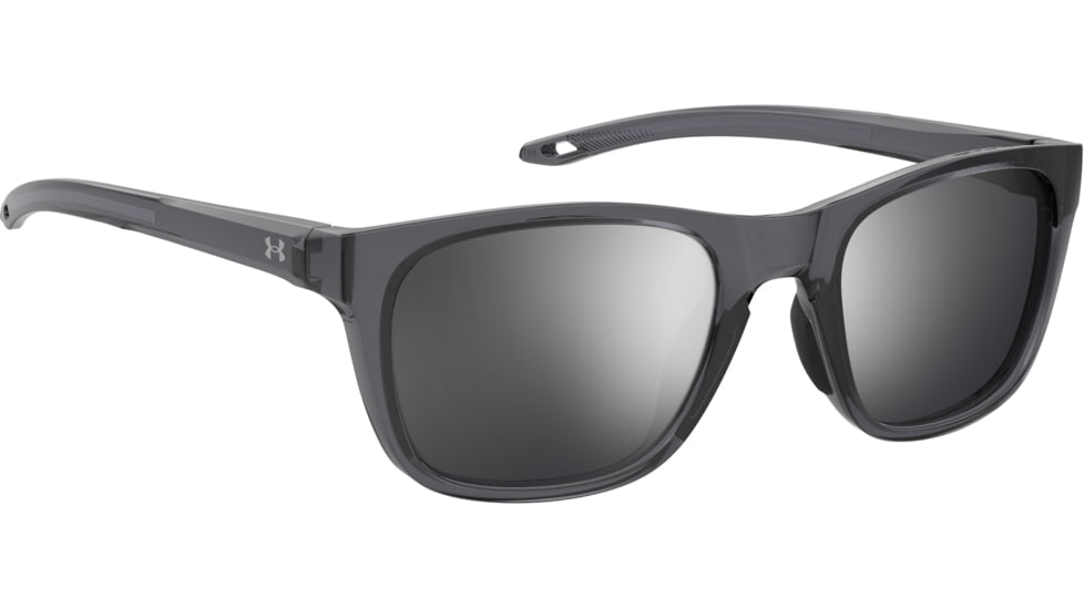 Under Armour Raid Sunglasses with Transparent Grey Frame and Silver Mirror Lens, Medium, UA0013GS KB7-T4