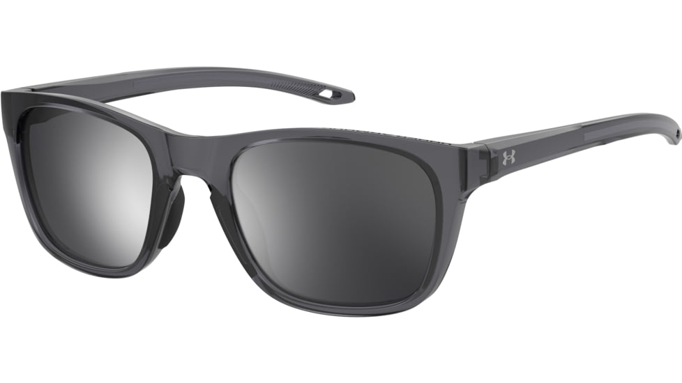 Under Armour Raid Sunglasses with Transparent Grey Frame and Silver Mirror Lens, Medium, UA0013GS KB7-T4