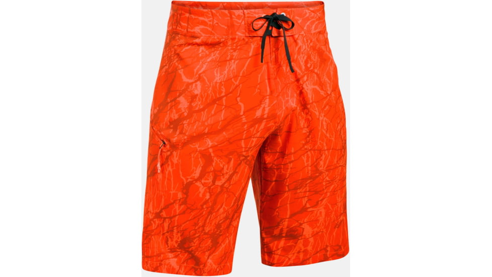 Under Armour Reblek Printed Board Short - Men's-Phoenix Fire/Black/Overcast Gray-30 Waist