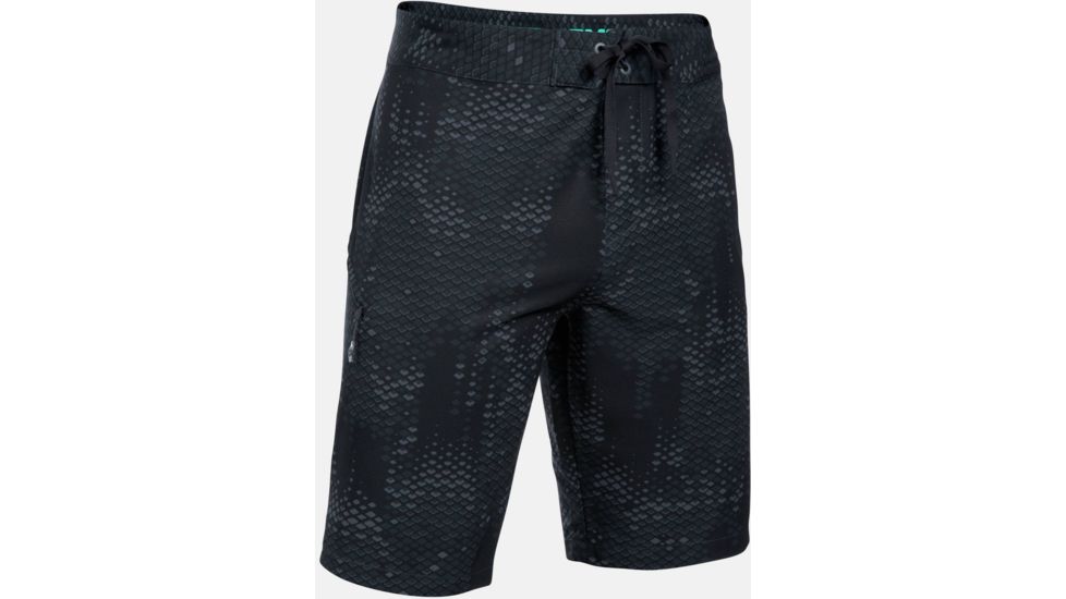 Under Armour Reblek Printed Board Short - Men's-Stealth Gray/Blackout Navy/Absinthe Green-28 Waist
