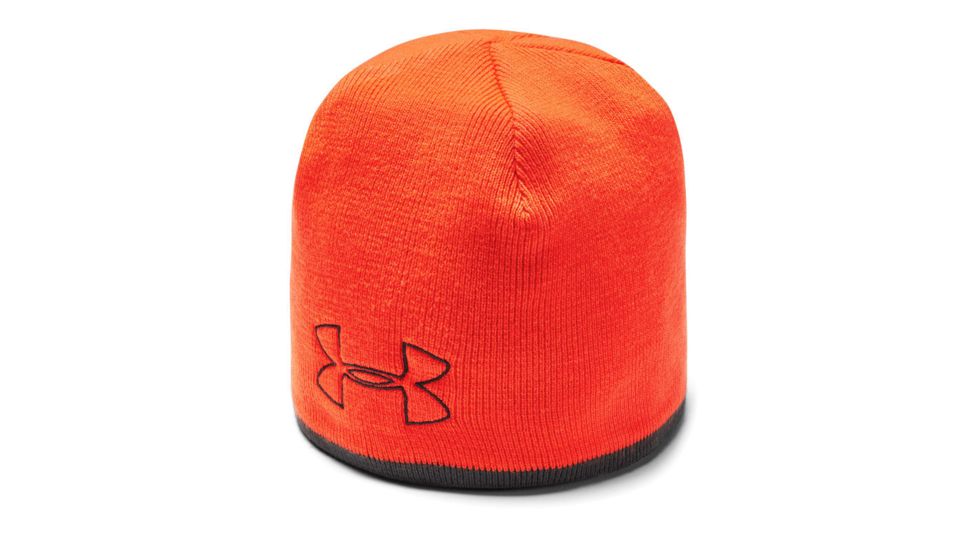 Under Armour Reversible Camo Beanie - Mens, UA Forest Camo/Blaze Orange, OSFA, 1343194-940-OSFA