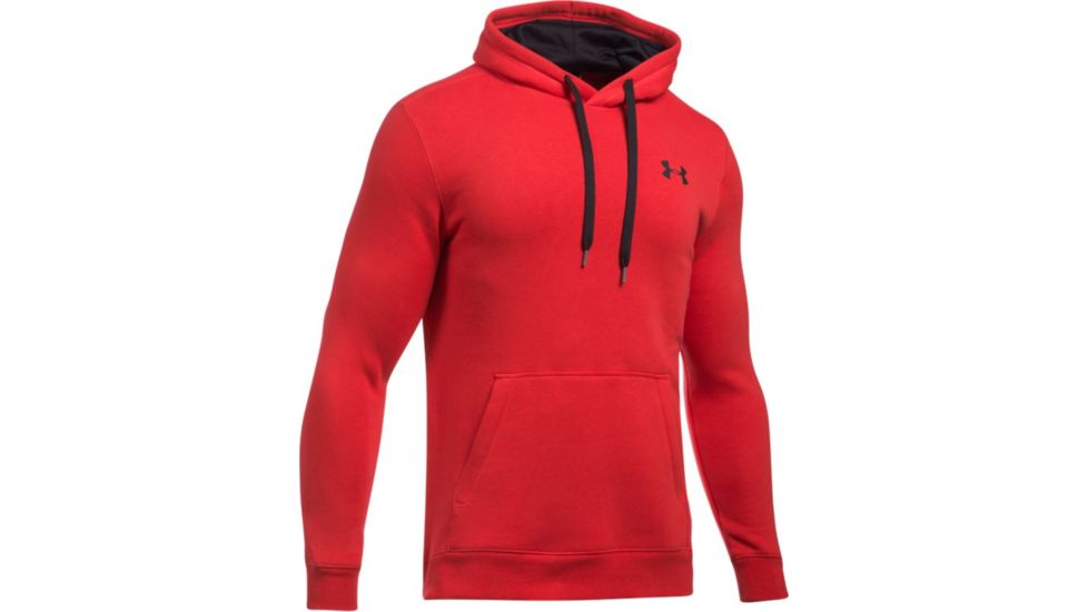 Under Armour Rival Fitted Pull Over Hoodie - Men's, Red/Black, Extra Large, 1302292-600-XL