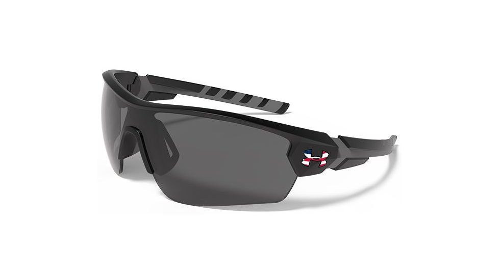 Under Armour Rival Freedom Sunglasses, Satin Black/Charcoal Gray Frame, Gray Lens U8613090-010900