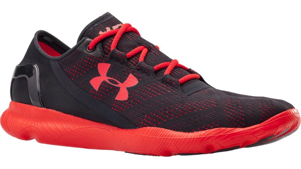 Under Armour SpeedForm Apollo Vent Road Running Shoe - Men's-Black/Red-Medium-9.5 US