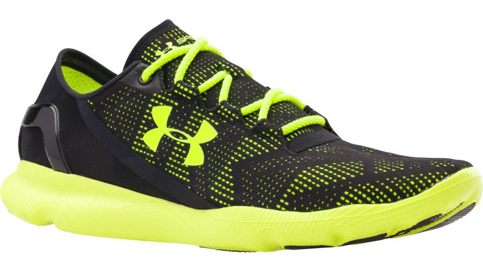 Under Armour SpeedForm Apollo Vent Road Running Shoe - Mens-Black/Yellow-Medium-10.5 US