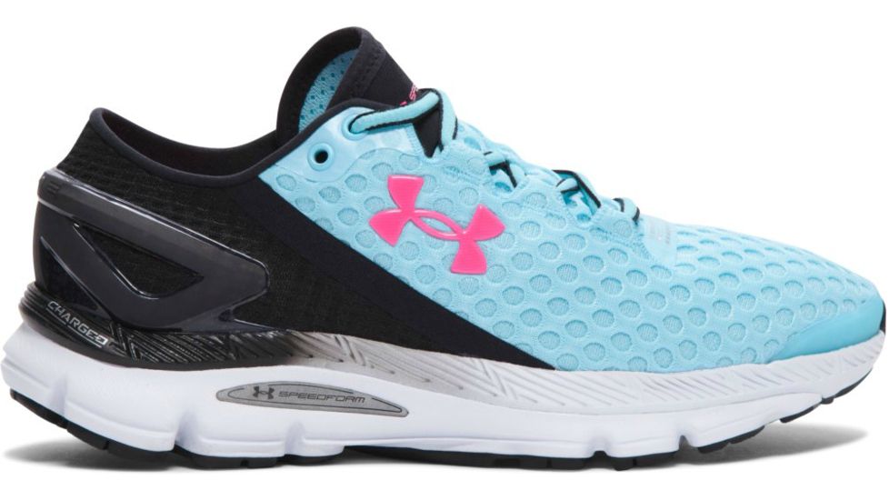 Speedform Gemini 2 Road Running Shoe - Womens-Sky Blue/Black/Red-Medium-8