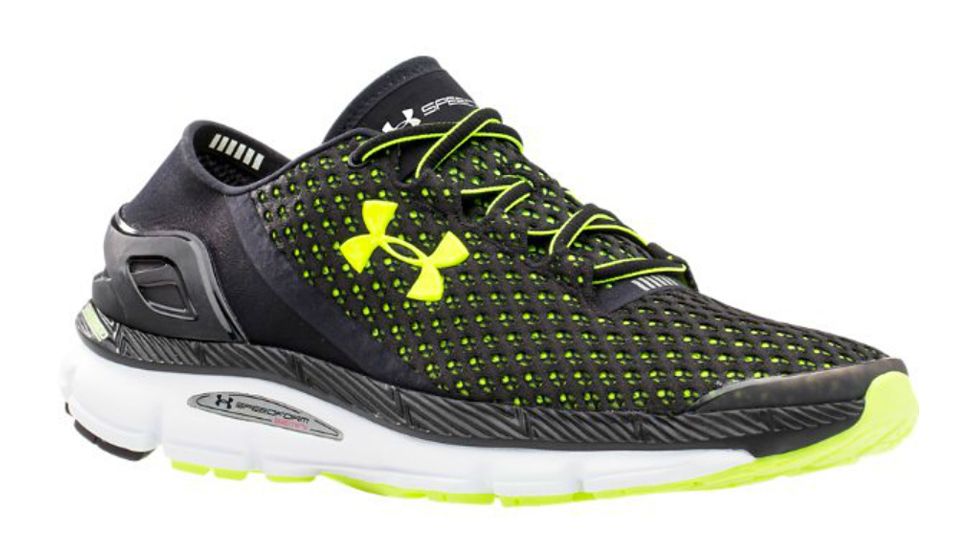 Under Armour Speedform Gemini Road Running Shoe - Men's-Black/White/Yellow-Medium-10 US