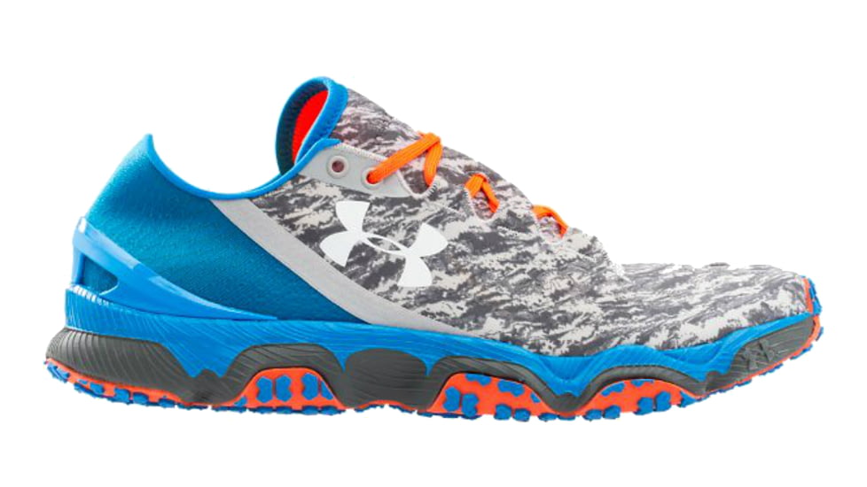 Under Armour Speedform XC Trail Running Shoe - Men's-Aluminum/Blue/White-Medium-9.5 US