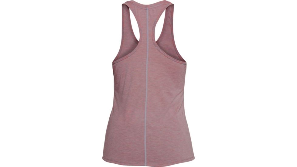 Under Armour Streaker Tank, STEEL LIGHT HEATHER/NEON CORAL/Reflective, LG, 1271522-037-LG