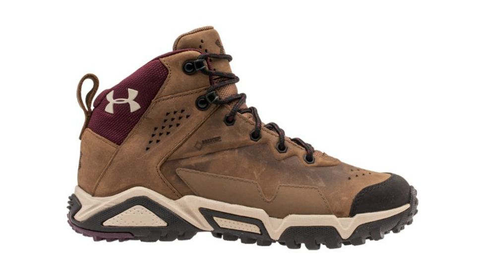 Under Armour Tabor Ridge Leather Hiking Boot - Womens-Uniform/Ox Blood/Bluff-Medium-9 US