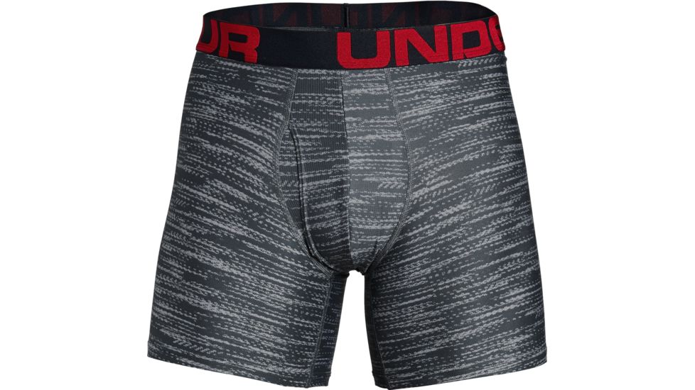 Under Armour UA Boxerjock Printed - 2-Pack - Men's, Extra Large, Pitch Gray, 13274160353XL