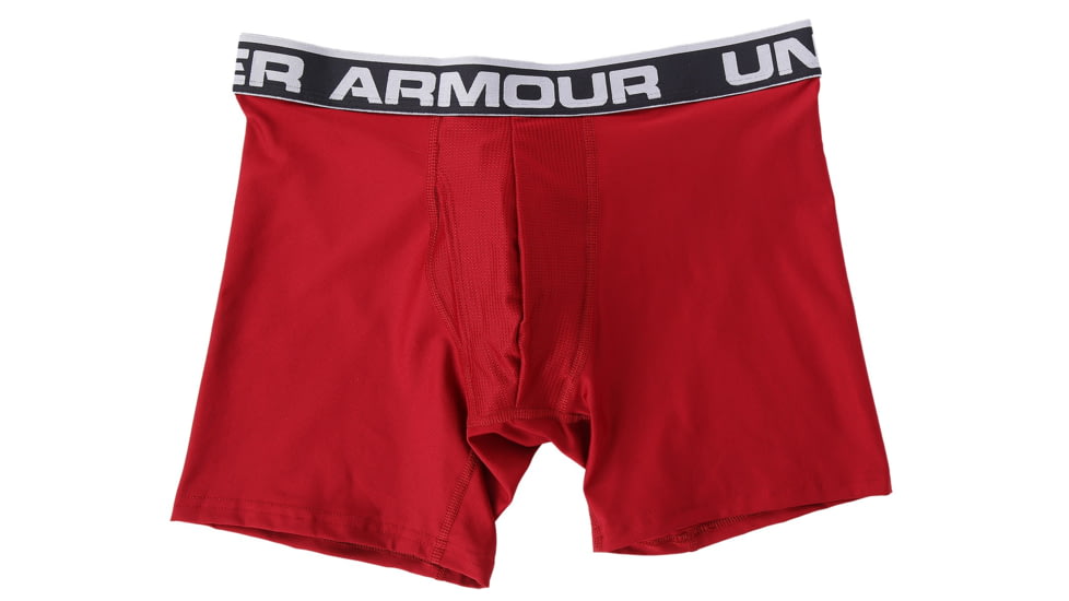 Under Armour The Original Boxerjock - Men's-Cardinal/Steel-6 in-Medium
