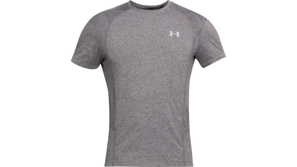 Under Armour THREADBORNE SWYFT Short Sleeve TEE, CHARCOAL LIGHT HEATHER/CHARCOAL LIGHT HEATHER/Refl, XL, 1318417-019-XL