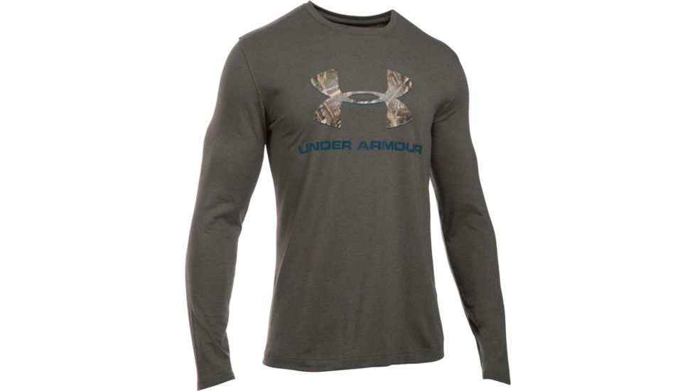 Under Armour UA Camo Fill Long Sleeve T-Shirt w/Logo - Men's, Extra Large, Brown, 1283069262XL