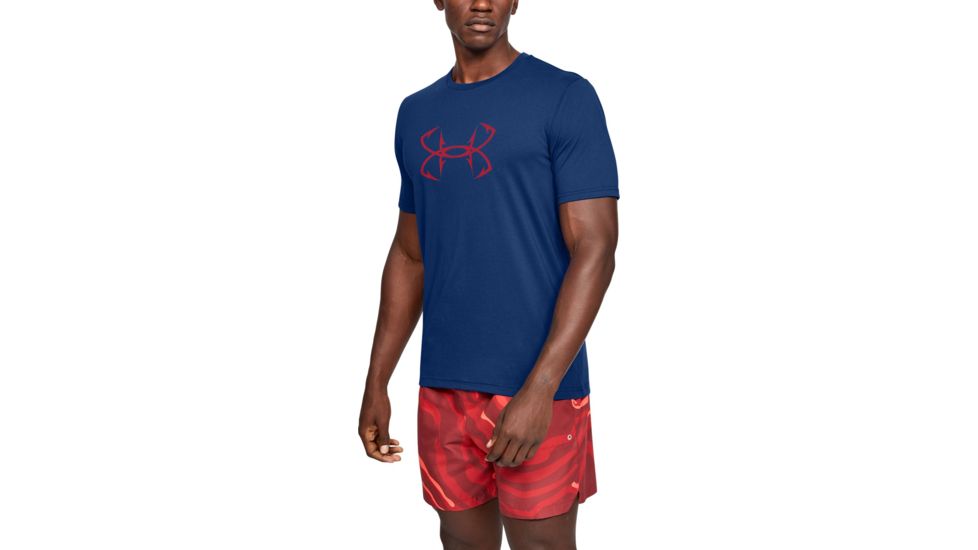 Under Armour UA Fish Hook Logo T-Shirt - Men's, Extra Large, American Blue, 1331197449XL