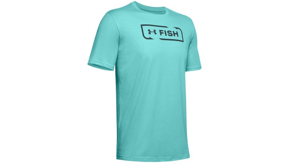 Under Armour UA Fish Logo T-Shirt - Mens, Extra Large, Radial Turquoise, 1331201482XL