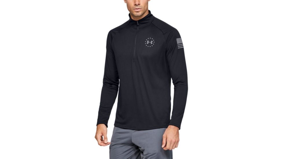 Under Armour UA Freedom Tech 2.0 1/2 Zip - Mens, 2XL, Black, 13555610012X