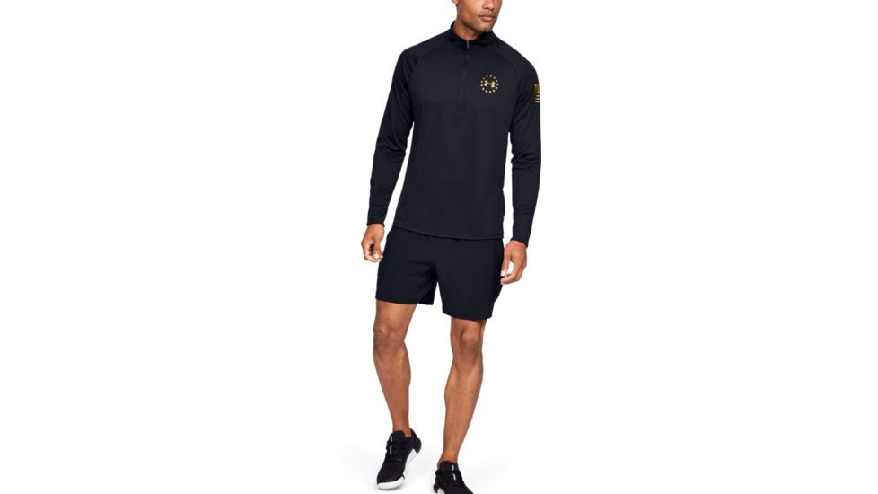Under Armour UA Freedom Tech 2.0 1/2 Zip - Mens, Extra Large, Black/Gold, 1355561002XL