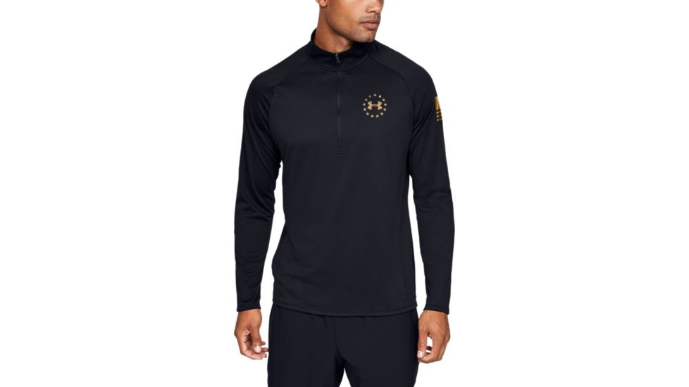 Under Armour UA Freedom Tech 2.0 1/2 Zip - Mens, Extra Large, Black/Gold, 1355561002XL