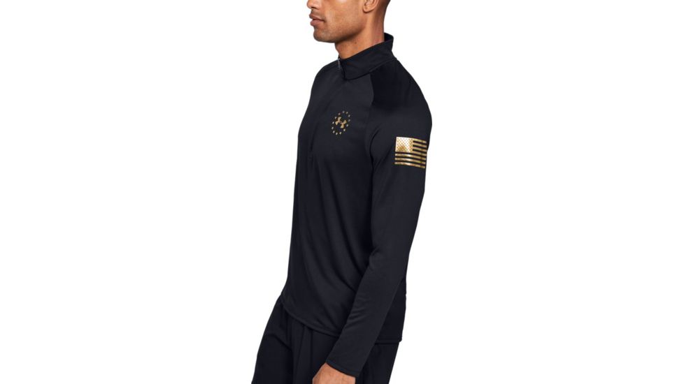 Under Armour UA Freedom Tech 2.0 1/2 Zip - Mens, Extra Large, Black/Gold, 1355561002XL