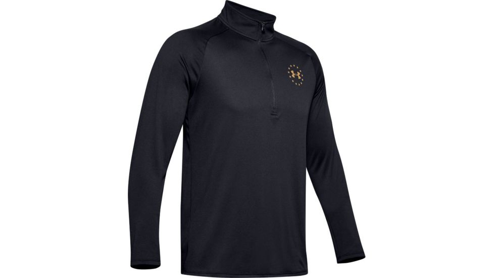Under Armour UA Freedom Tech 2.0 1/2 Zip - Mens, Extra Large, Black/Gold, 1355561002XL
