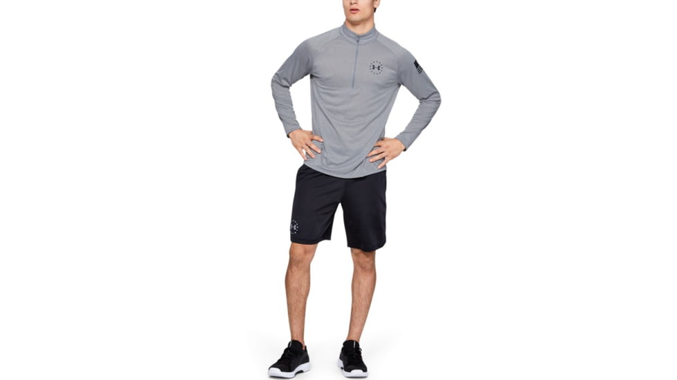 Under Armour UA Freedom Tech 2.0 1/2 Zip - Mens, Medium, Steel Light Heather, 1355561035MD