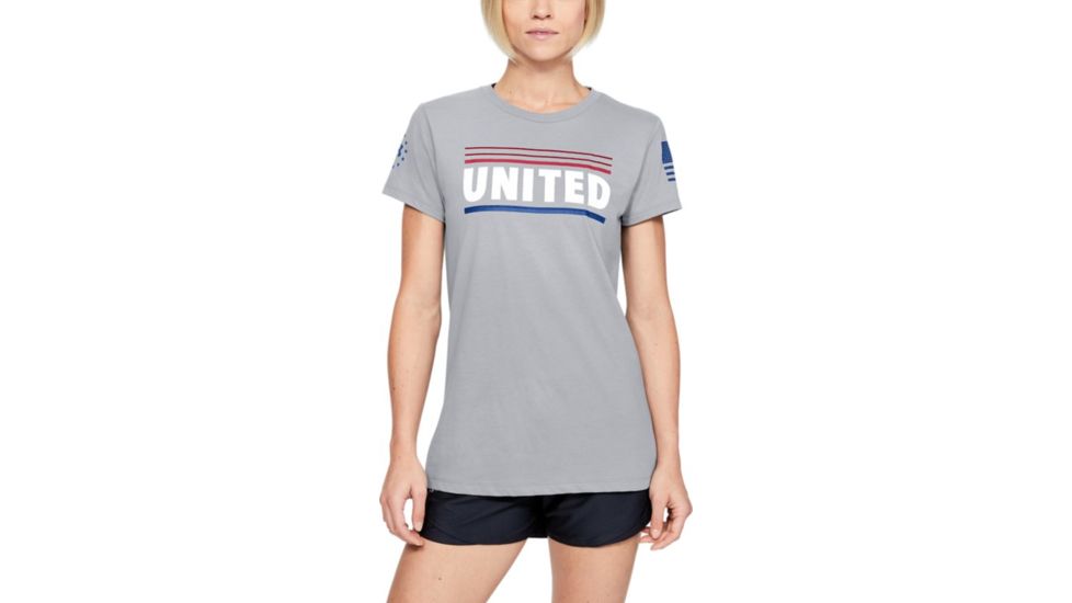 Under Armour UA Freedom United T-Shirt - Womens, 2XL, Steel, 13521450362X