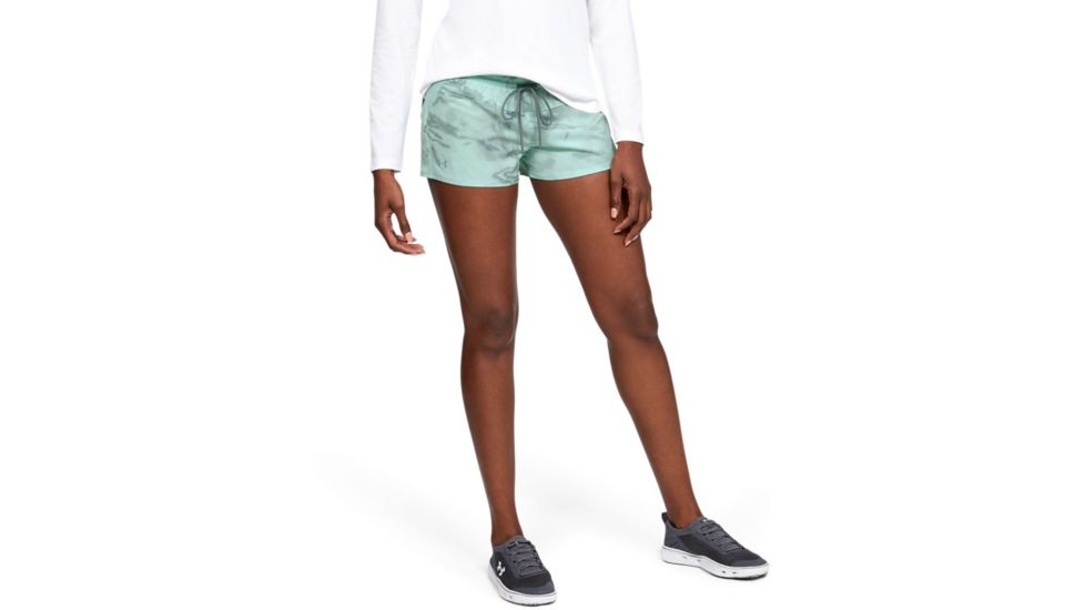 Under Armour UA Fusion Printed Shorts - Womens, Large, Aqua Float, 1347362791LG