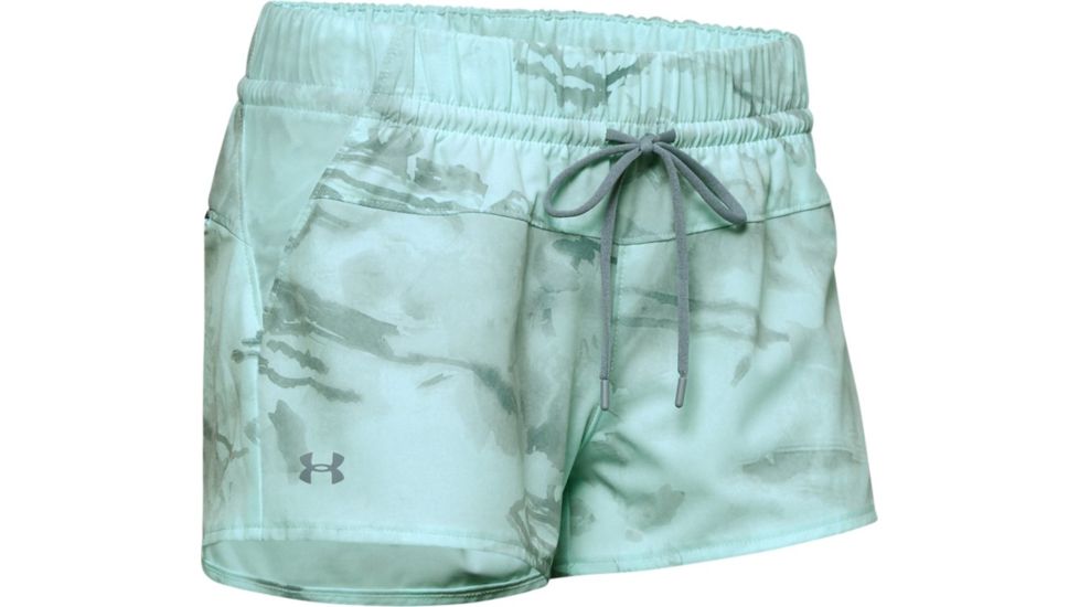 Under Armour UA Fusion Printed Shorts - Womens, Large, Aqua Float, 1347362791LG